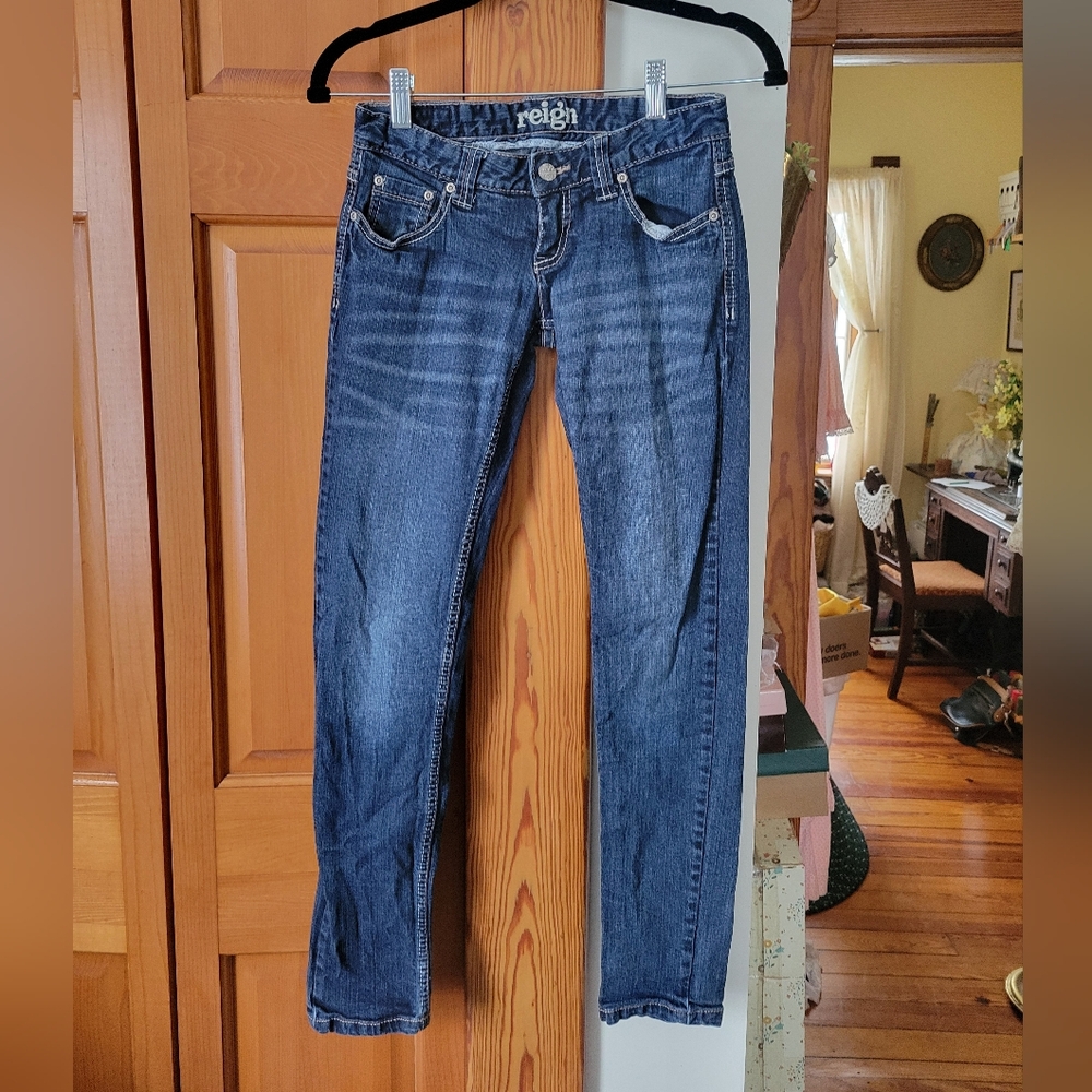 Reign Dark Wash Short 1 Blue Skinny Jeans